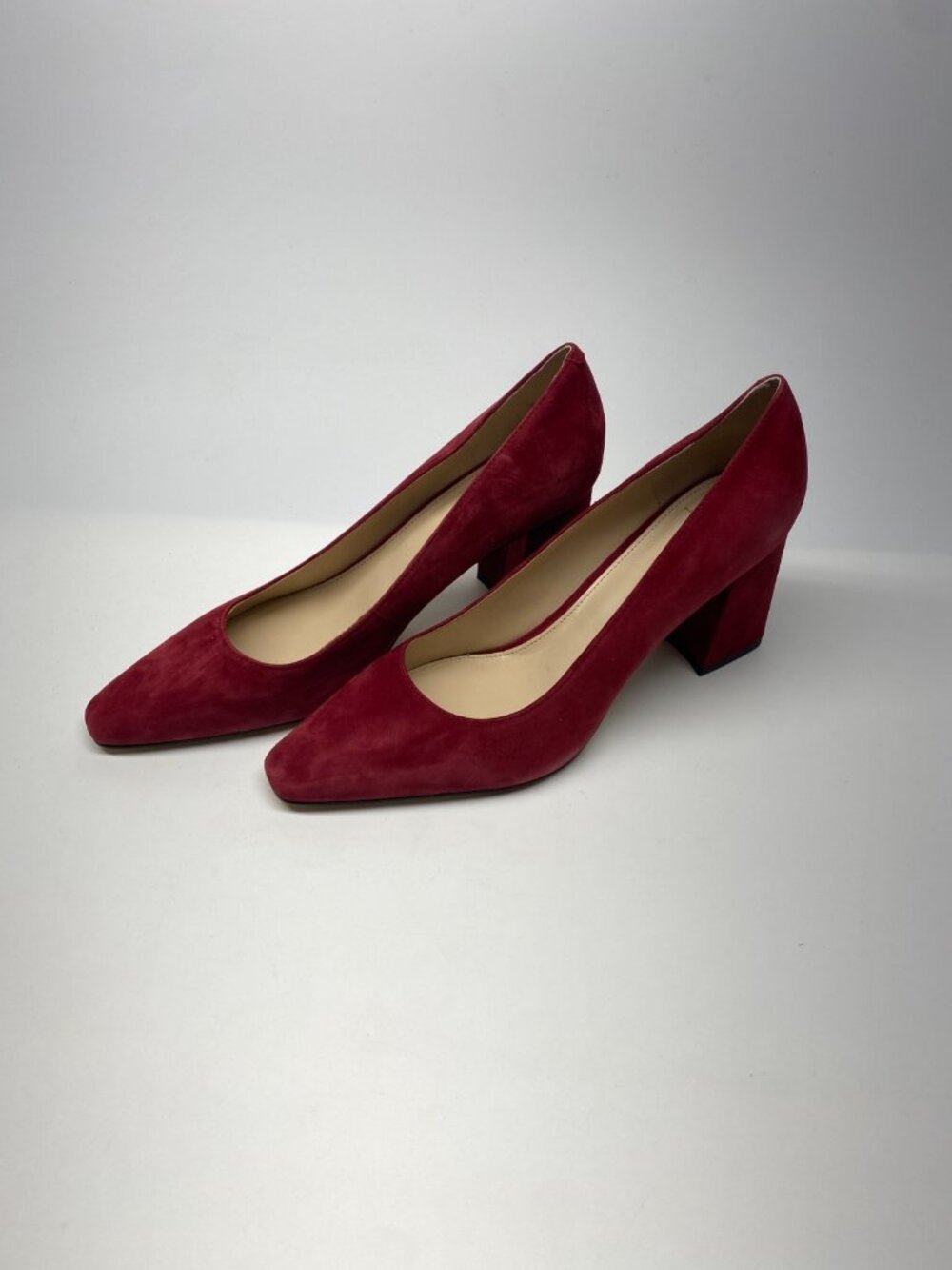 Marc Fisher Womens Varla Block Heel Pump In Dark Red 601 Sz 9 M